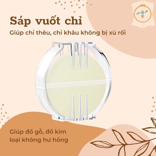 Sáp vuốt chỉ thêu tranh chữ thập, kim thêu tranh chữ thập, kim đan, kim móc, được bảo quản trong hộp có nắp