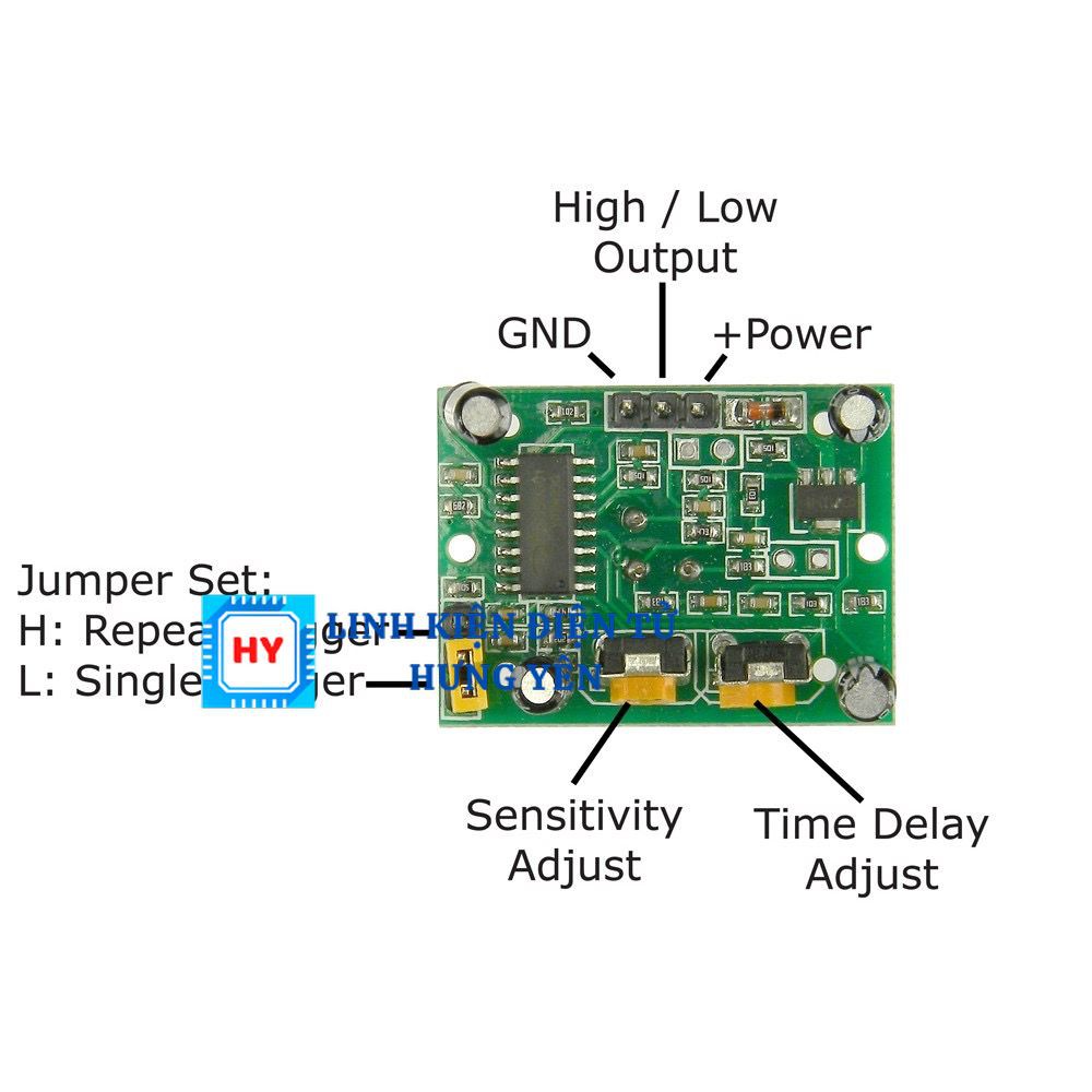 Mô đun phát hiện cảm biến chuyển động hồng ngoại PIR HC-SR501 điều chỉnh được tiện lợi