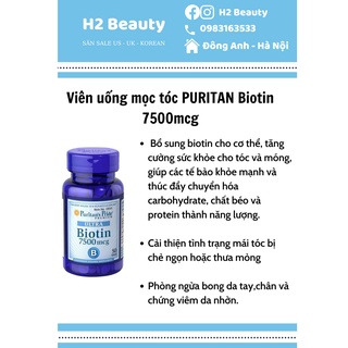 Viên uống mọc tóc puritan biotin 7500mcg