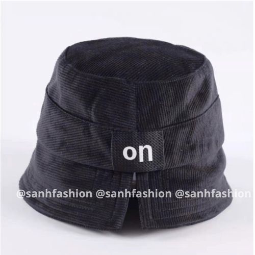 Mũ BUCKET vành cụp xẻ thêu tem ON Nón tai bèo chất nhung cao cấp thời trang form unisex nam nữ_sanhfashion