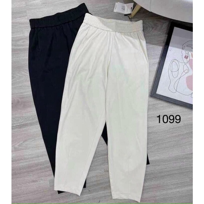Quần baggy nữ kiểu dáng bassic chất tuyết nhung cạp chun