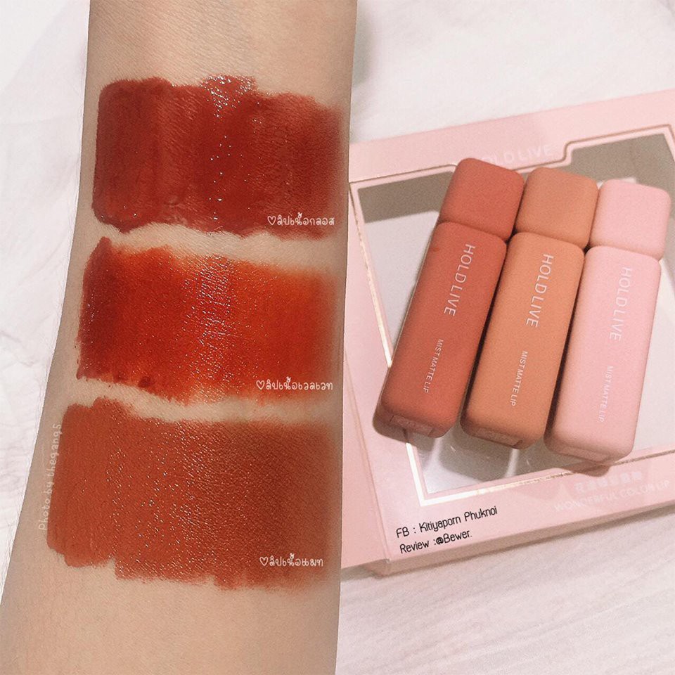 Set 3 cây son kem Holdlive Wonderfull Colorlip Mist Matte Lip