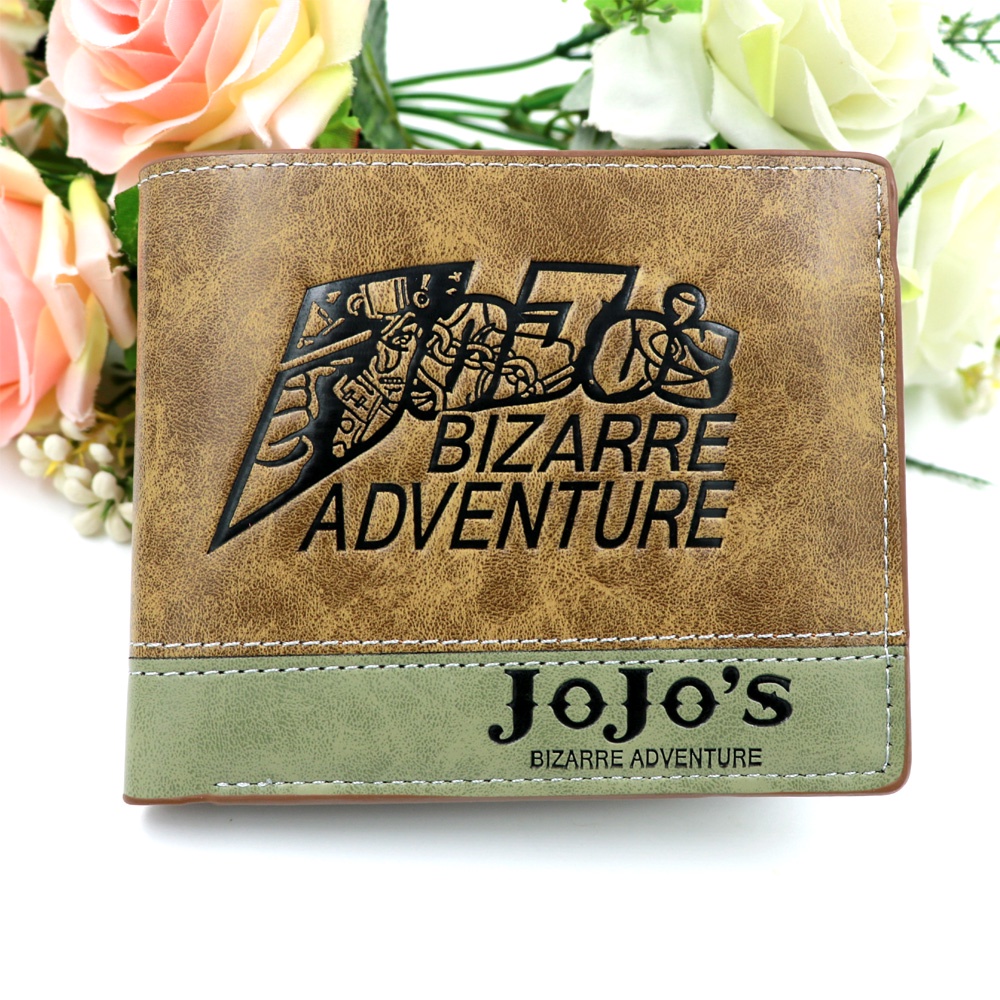 Ví Kaki Ngắn Gập Đôi In Hình Anime JoJo's Bizarre Adventure Có Khóa Kéo