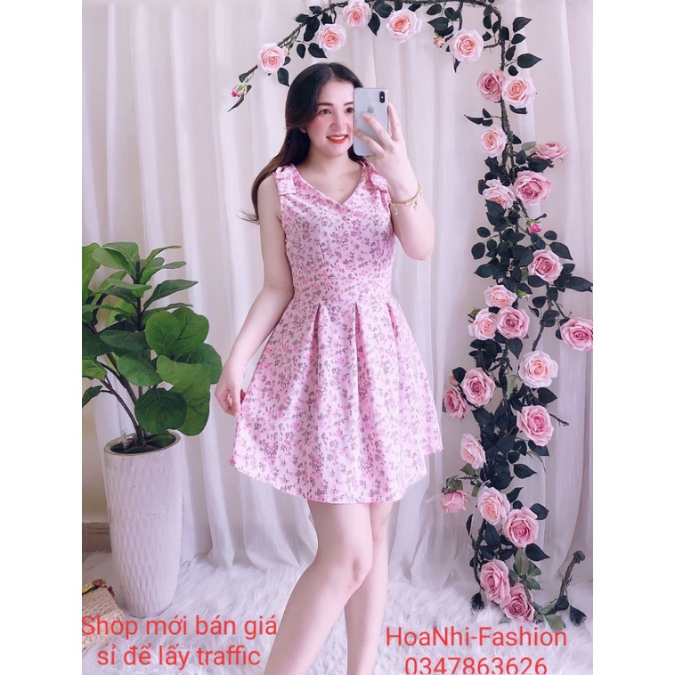 Đầm nữ nơ vai có quần đùi trong chất lụa 100D siêu mịn siêu mát | BigBuy360 - bigbuy360.vn