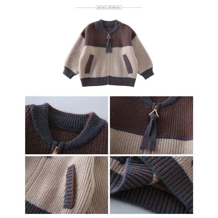 Áo Khoác Cardigan Dệt Kim Tay Dài Phong Cách Hàn Quốc Thời Trang Xuân Thu 2022 Mới Cho Bé Trai