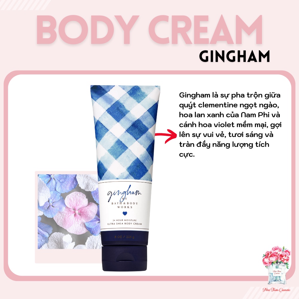 Kem Dưỡng Thể Bath & Body Works Gingham Hương Thơm Hoa Quả Tinh Tế Sang Trọng Quyến Rũ 226g
