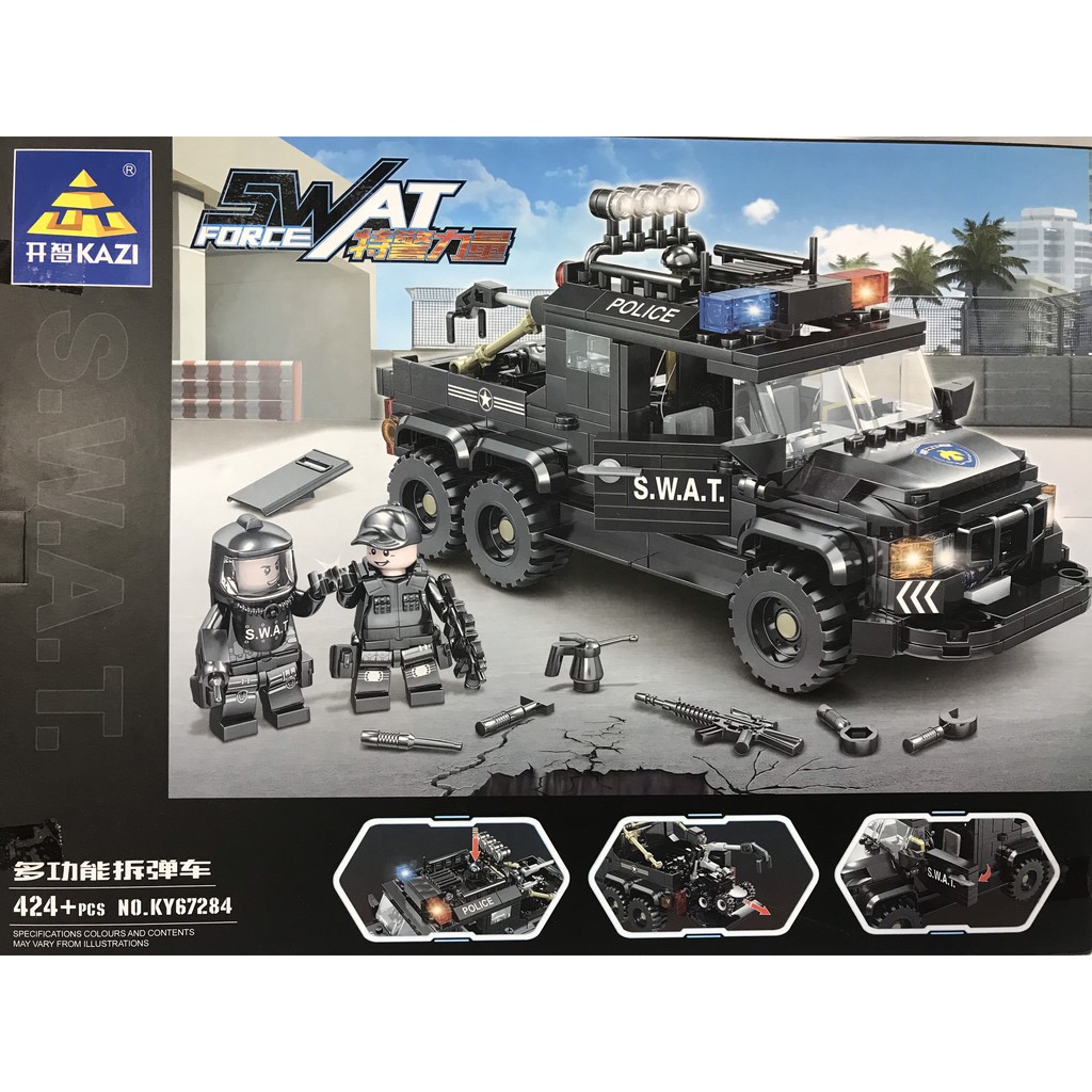 Đồ chơi xếp hình lắp ráp lego xe bọc thép Swat Force siêu ngầu cho bé vui chơi