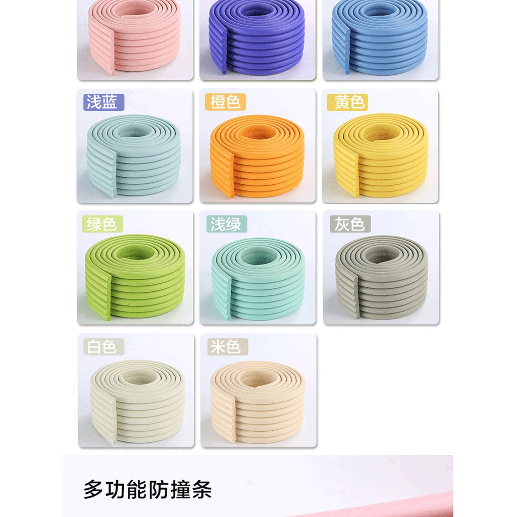 Cuộn dây cao su bọt biển mềm dài 2m dán bọc góc cạnh bàn, tủ kính, giường bảo vệ an toàn cho bé