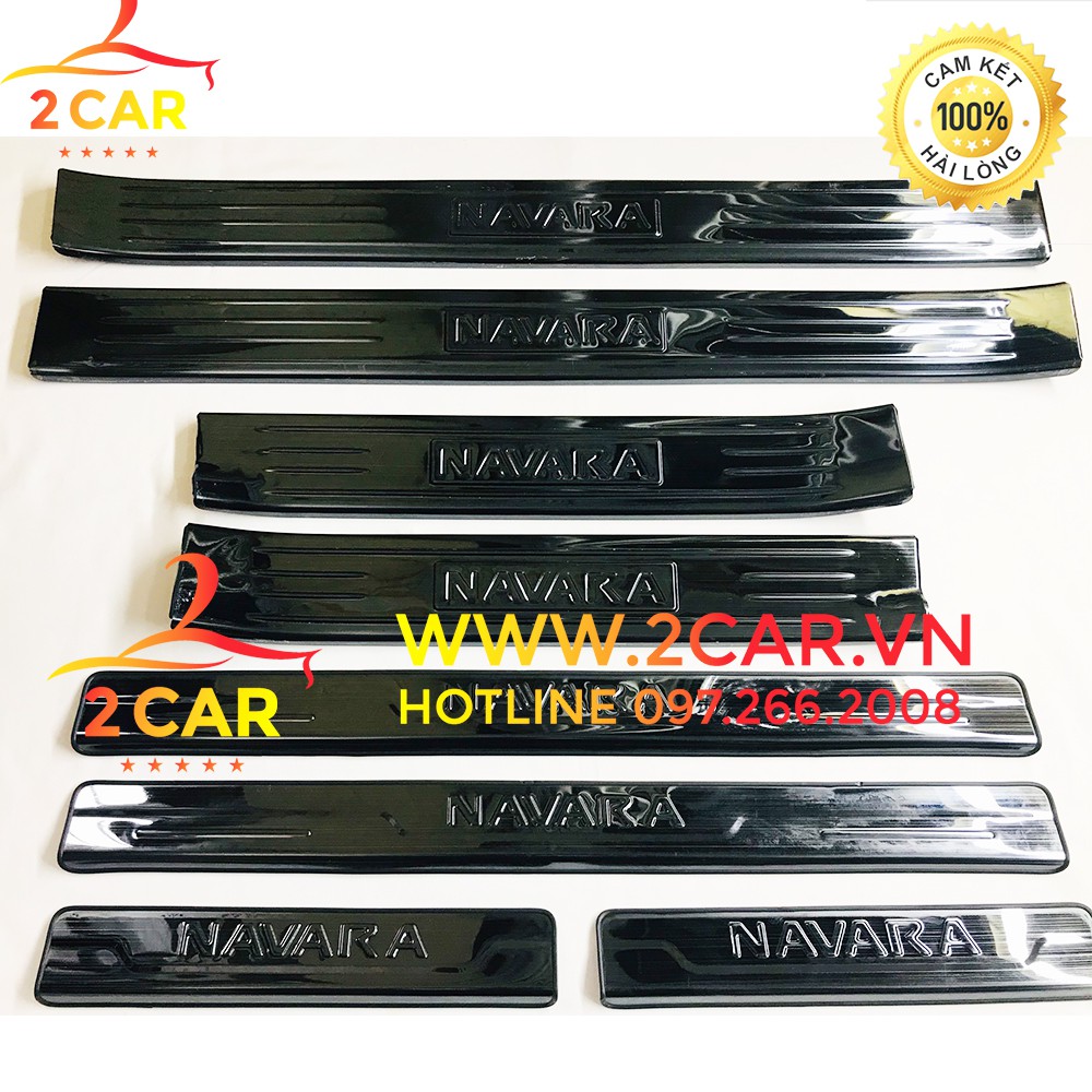 Nẹp bước chân trong, ngoài xe Nissan Navara 2015-2021 chất liệu titan cao cấp