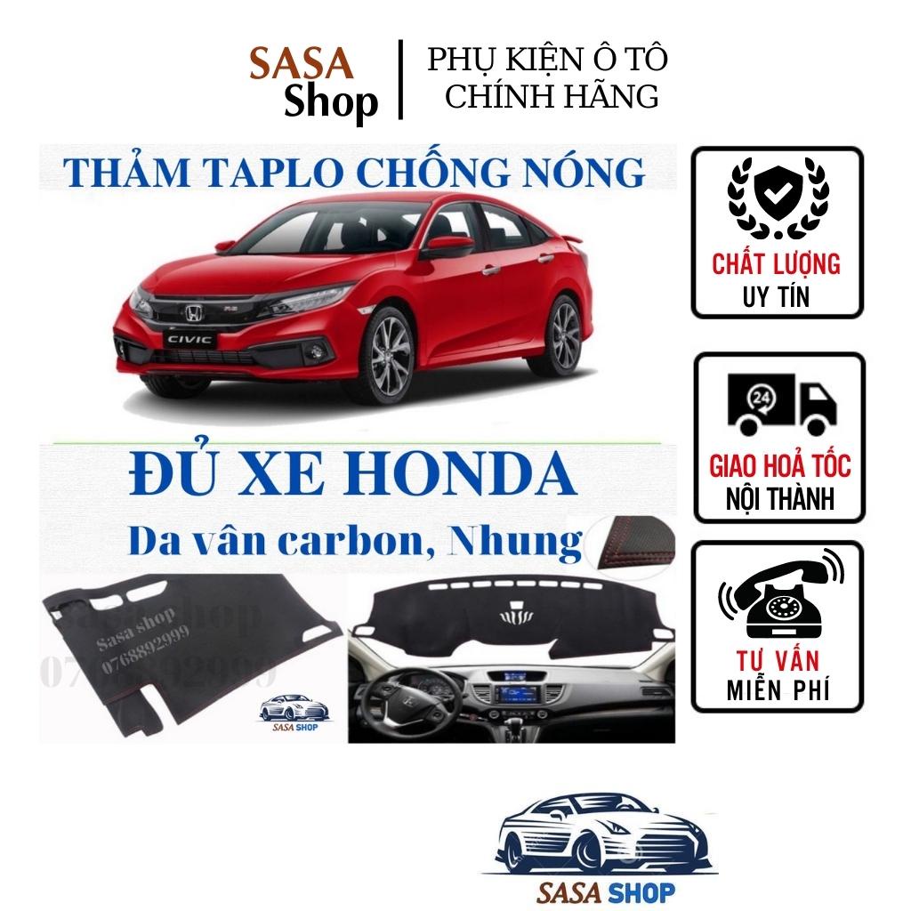 Thảm Taplo - Đủ xe HONDA - Nhung hoặc Da vân Carbon Cacbon