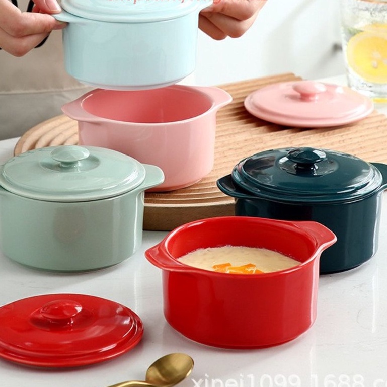 PVN32618 - Tô úp mì, bát sứ có nắp, nồi sứ ăn cháo, phở có nắp và tay cầm tiện lợi, món quà tặng xinh xắn - #batupmy