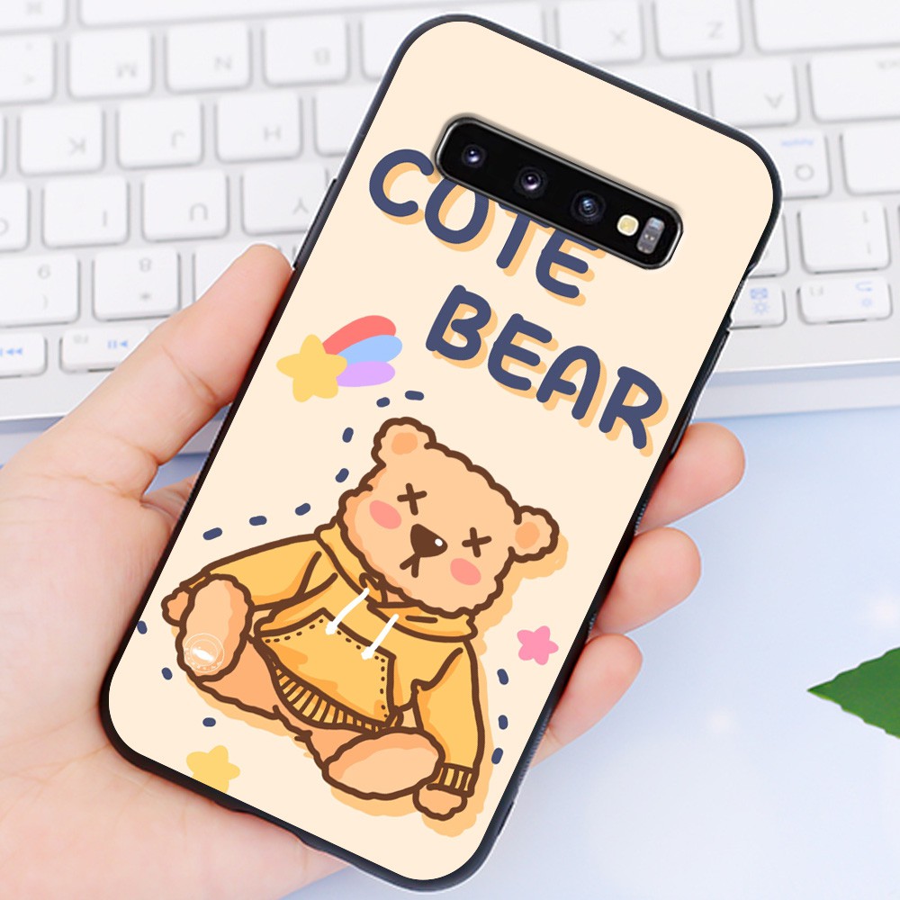 Ốp Samsung 😍 Ốp lưng Samsung S10 S10 Plus Cute Bear nhựa cao cấp viền silicon - Banana Store