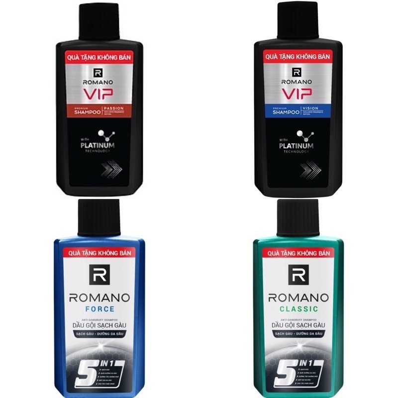 (Chai 60g) 5 Chai Tắm hoặc gội romano 60g Nhiều mẫu - Hàng tặng