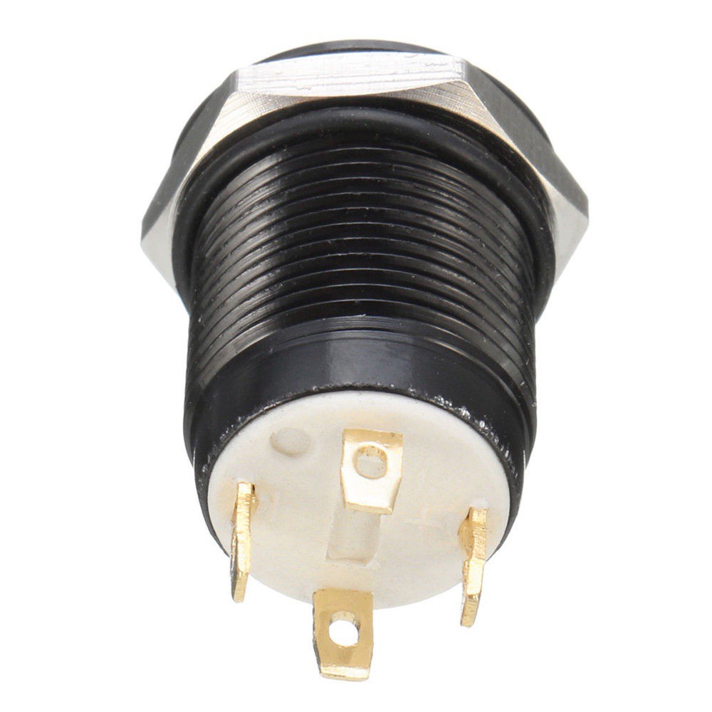 Daphne Công Tắc Bật / Tắt Đèn Led 12mm 12v 4pin Bằng Nhôm Màu Đen Nhiều Màu Chống Thấm Nước