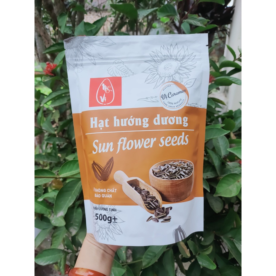 Hướng dương caramen gói 500g giòn ngon túi zip bạc
