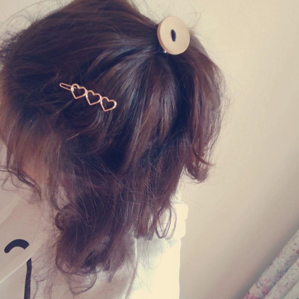 EXPEN Kẹp Tóc Hình Trái Tim Rỗng Bằng Hợp Kim Phong Cách Hàn Quốc Cho Nữ