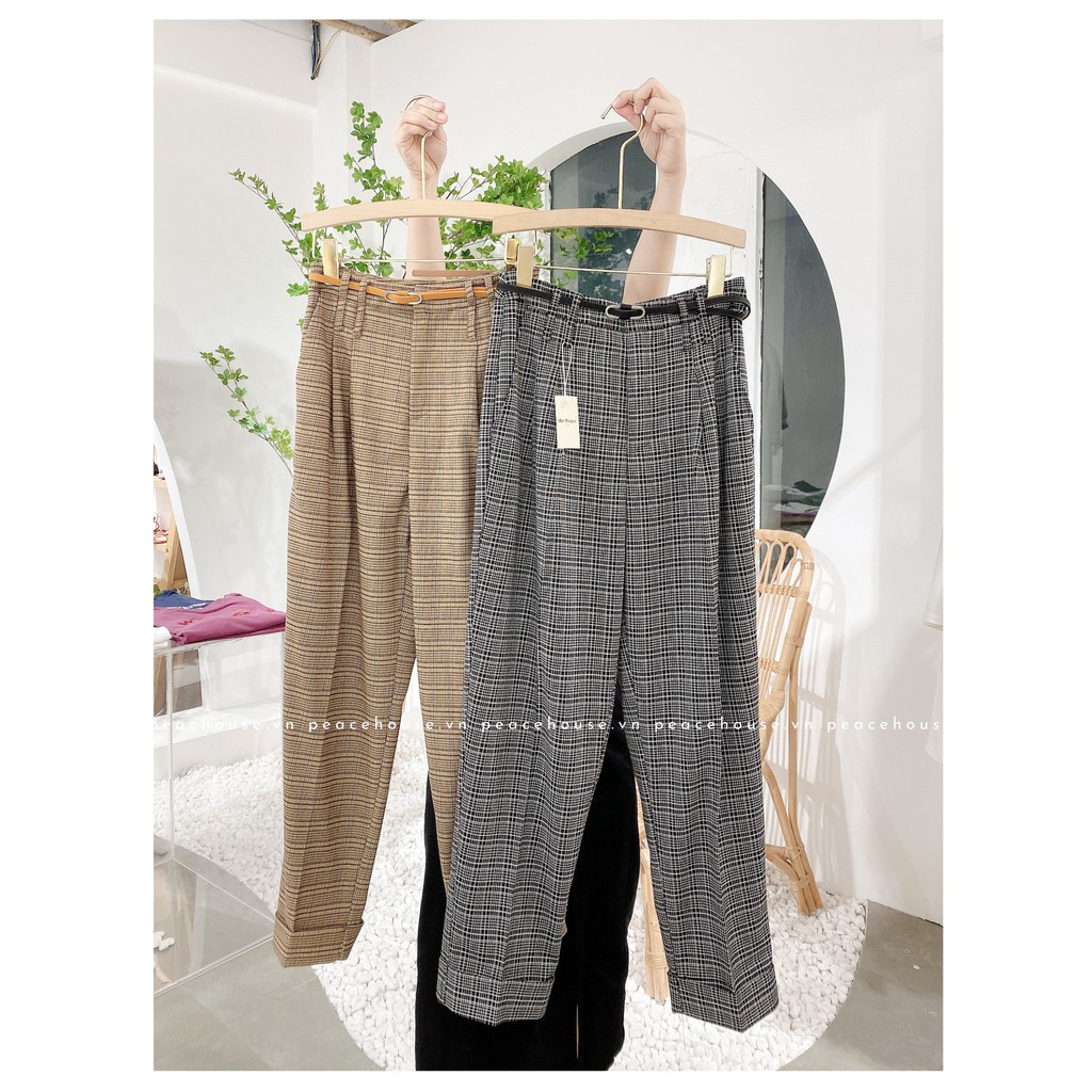 Quần baggy caro kèm belt , Peace House Clothing | BigBuy360 - bigbuy360.vn