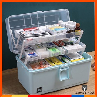 Tủ thuốc gia đình cầm tay nhiều tầng dung tích lớn đa năng hộp đựng thuốc