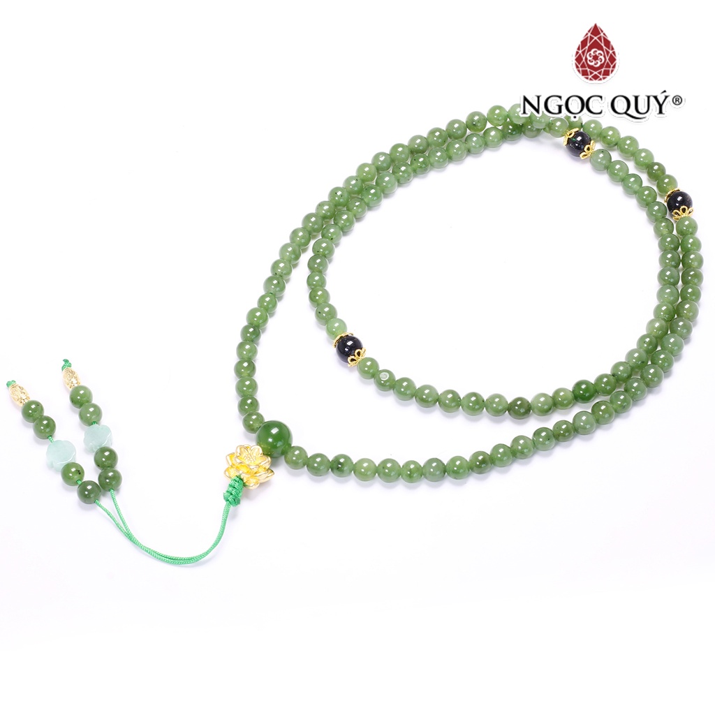 Vòng chuỗi 108 hạt ngọc bích nephrite - Ngọc Quý