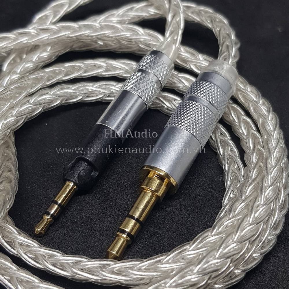 Dây tai nghe đồng mạ bạc OFC 1.0mm tết 8 - Sennheiser HD598/ HD560s