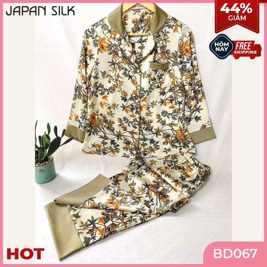 Pijama Lụa Satin Nhật Dài Tay JAPAN SILK Chính Hãng