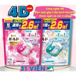 Viên giặt xả bold 4d nhật túi 31 viên