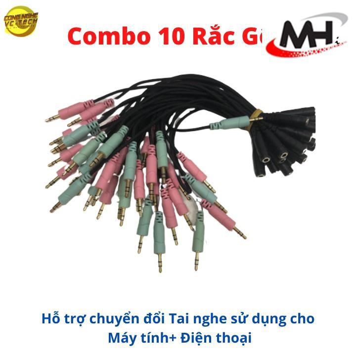 GIẢM 30% Combo 10 Rắc Gộp Audio và Mic 3.5mm-Jack Gộp Tai Nghe 3.5