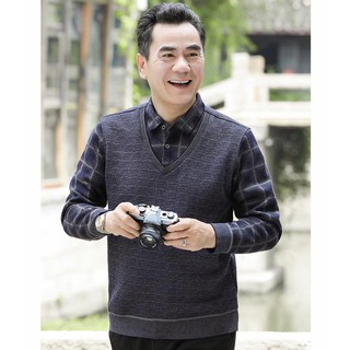 Áo len có cổ cho bố trung niên