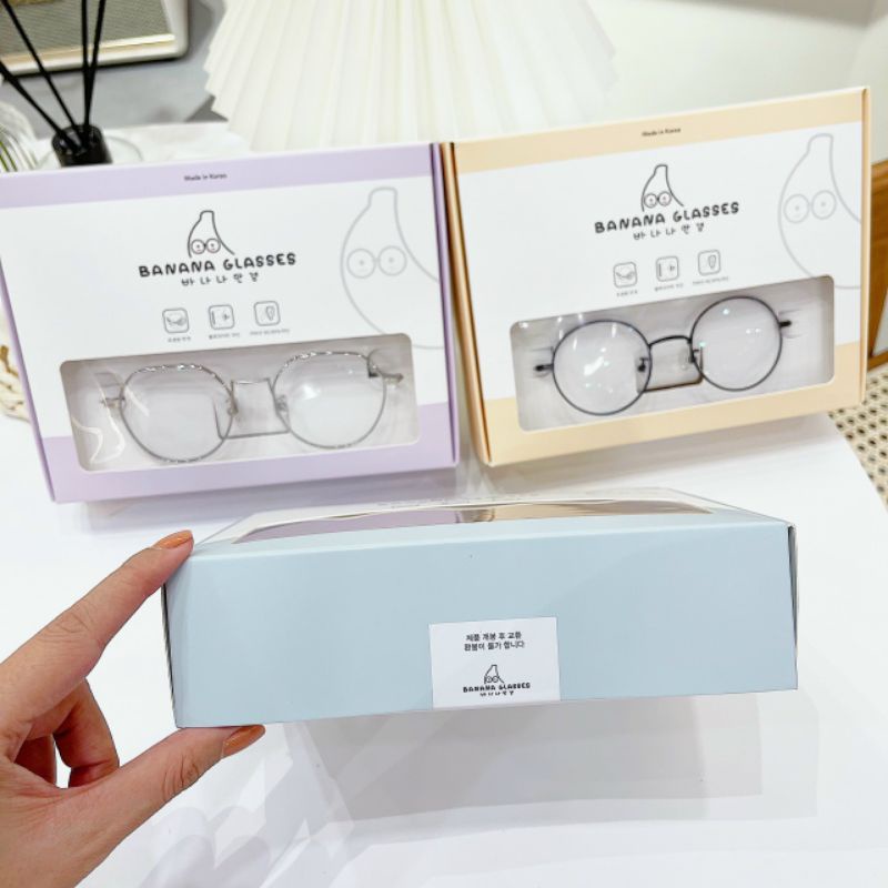 0Kính chống cận,tia UV,chống ánh sáng xanh Banana Glasses Hàn