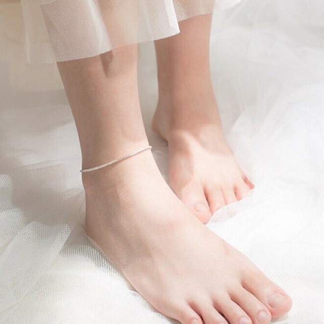 Lắc chân bạc 🍁FREESHI🍁 Lắc chân đính đá mặt trơn [lac bac](Lắc Chân Xù) | BigBuy360 - bigbuy360.vn