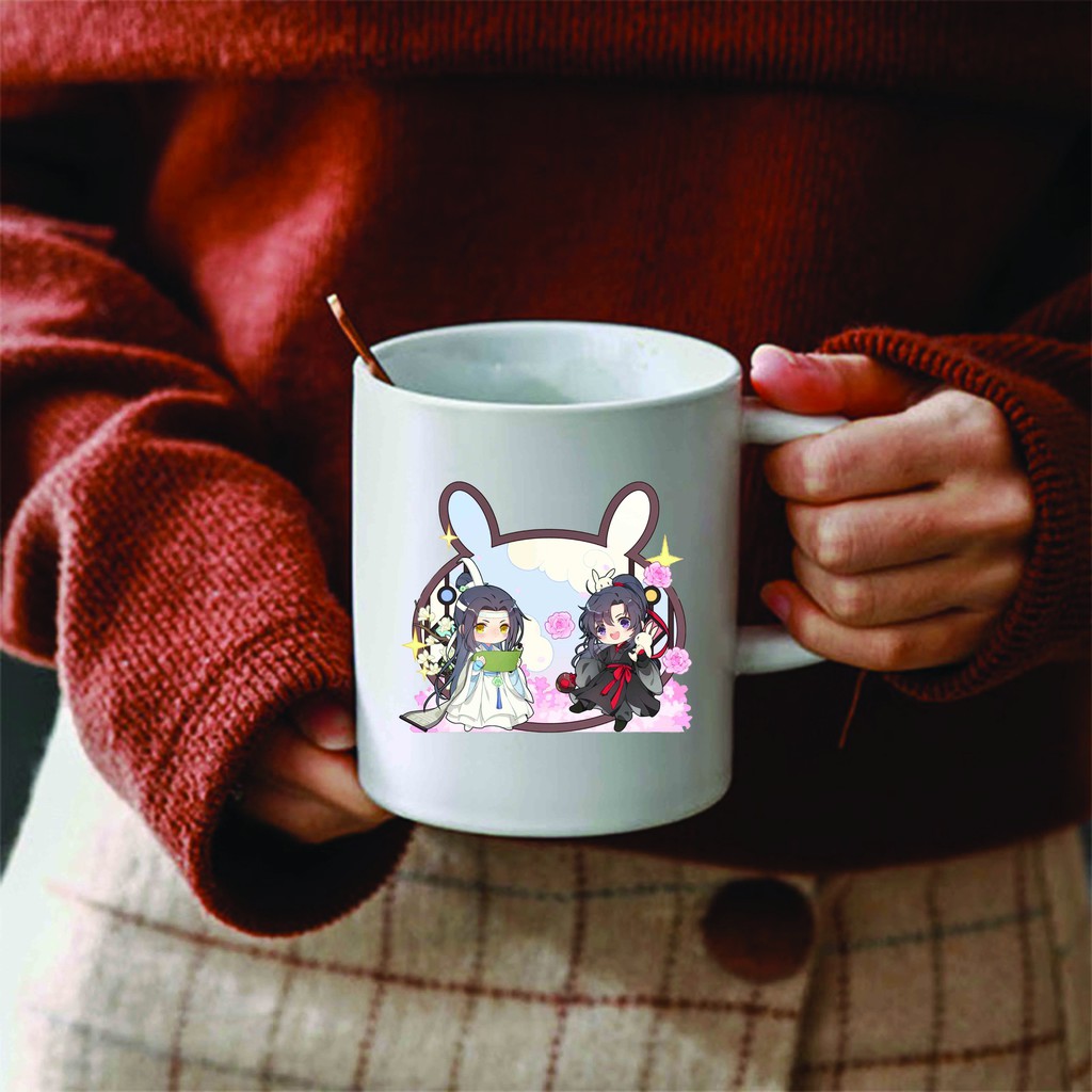 Cốc sứ trắng in hình TRẦN TÌNH LỆNH MA ĐẠO TỔ SƯ xinh xắn dễ thương