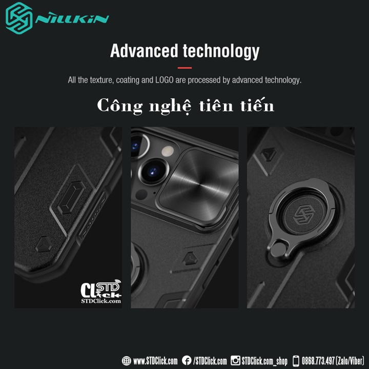 ỐP LƯNG IPHONE 13 PRO MAX - 13 PRO - 13 NILLKIN CAMSHIELD ARMOR CHỐNG SỐC BẢO VỆ CAMERA CHÍNH HÃNG