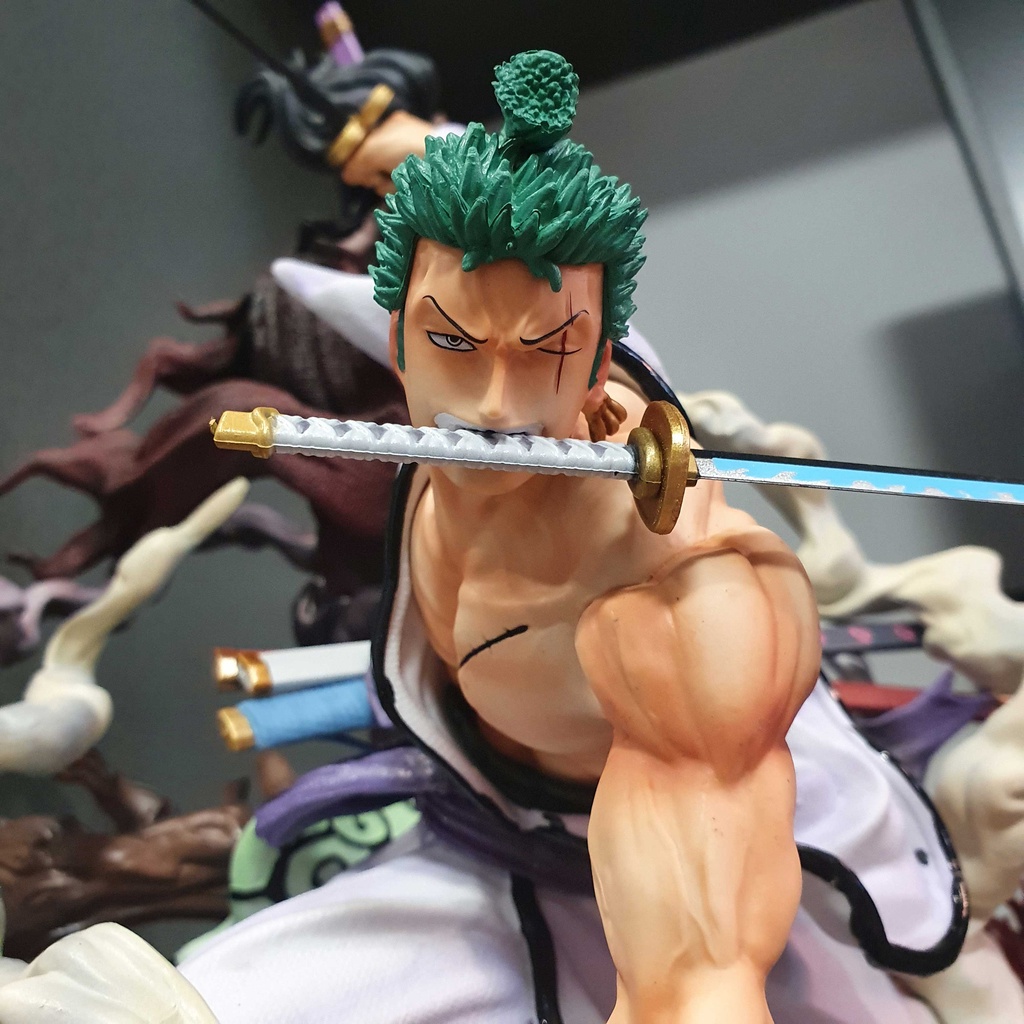Figure / Mô hình siêu phẩm Zoro Wano Burning 43 cm có LED