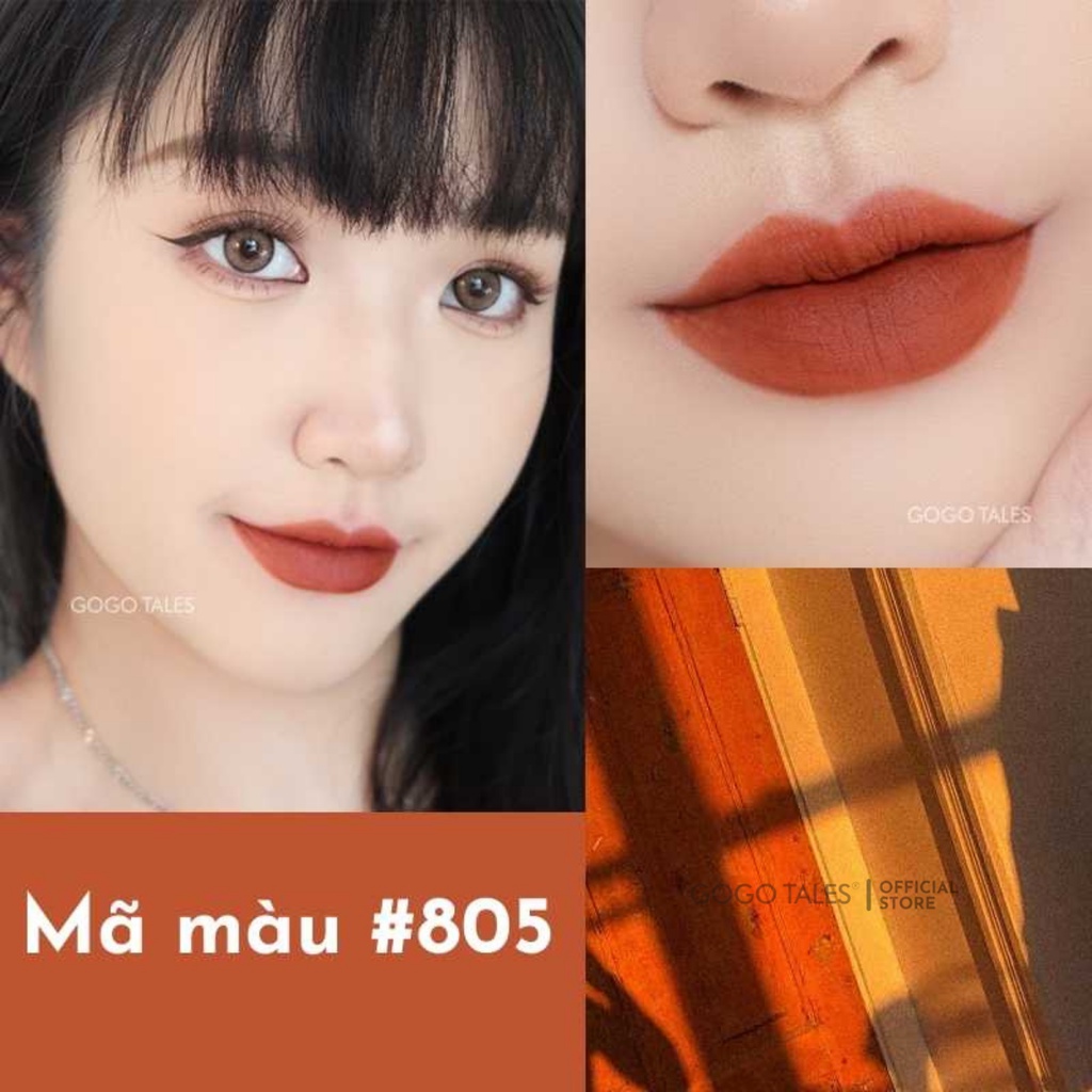 Son môi lì không trôi nơ khắc nổi GOGO TALES Son tint lì nội địa trung mềm mịn lâu trôi GT218