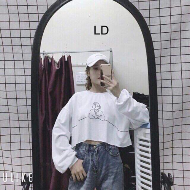 [FREESHIP ĐƠN TỪ 50K] Áo croptop cô gái tay dài LDU0220