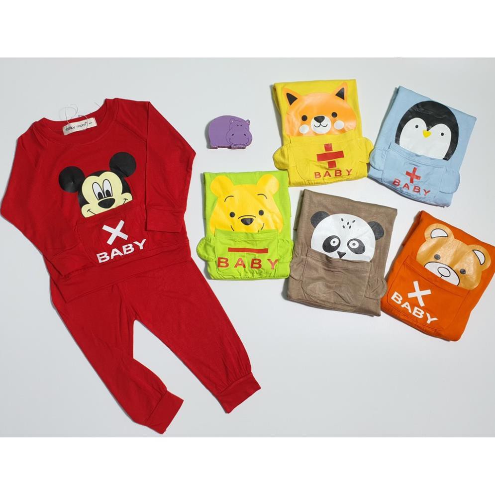 [HCM + Bình Phước] Bộ Dài Tay THUN LẠNH MINKY MOM Đắp Túi In Hình TD-IN14 Loại 1, giá rẻ