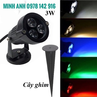Đèn LED Rọi Sân Vườn Ngoài Trời Đế Cắm Ánh Sáng Vàng LED 3W 220V SV2505C  Minh Anh