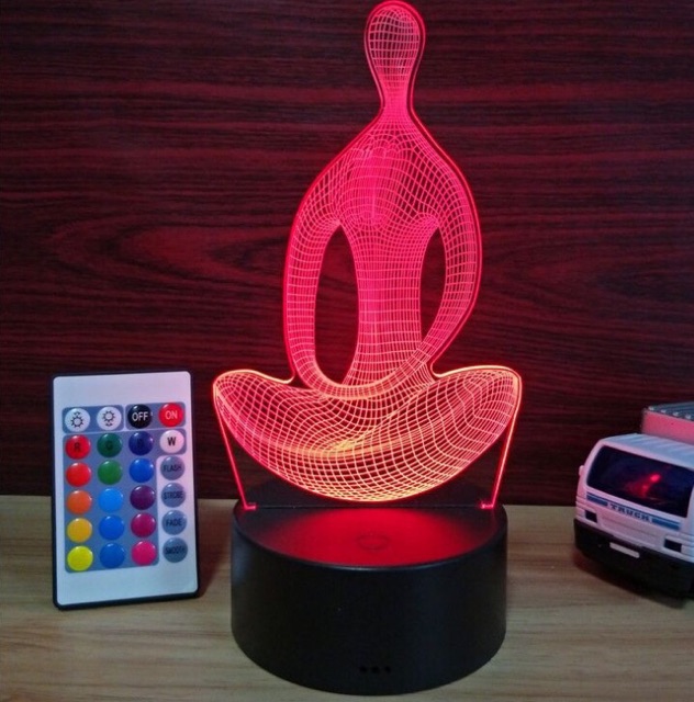 Đèn led 3d để bàn RGB có remote đk từ xa