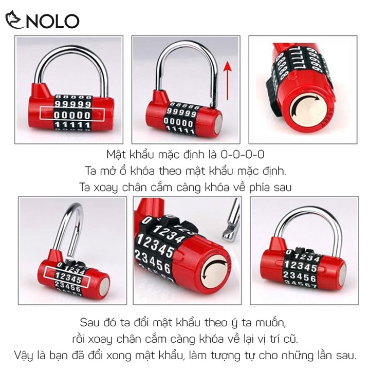 Ổ Khóa Số Chữ U 5 Số JINKU LOCK Model M408 Càng Khóa 6.5mm Chống Cắt Chống Khoan Chống Cưa Chịu Va Đập