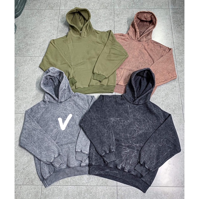 Áo hoodie loang xám