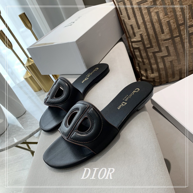 Dép Da Bò In Chữ Thoải Mái Thời Trang Cho Nữ Size 34-42