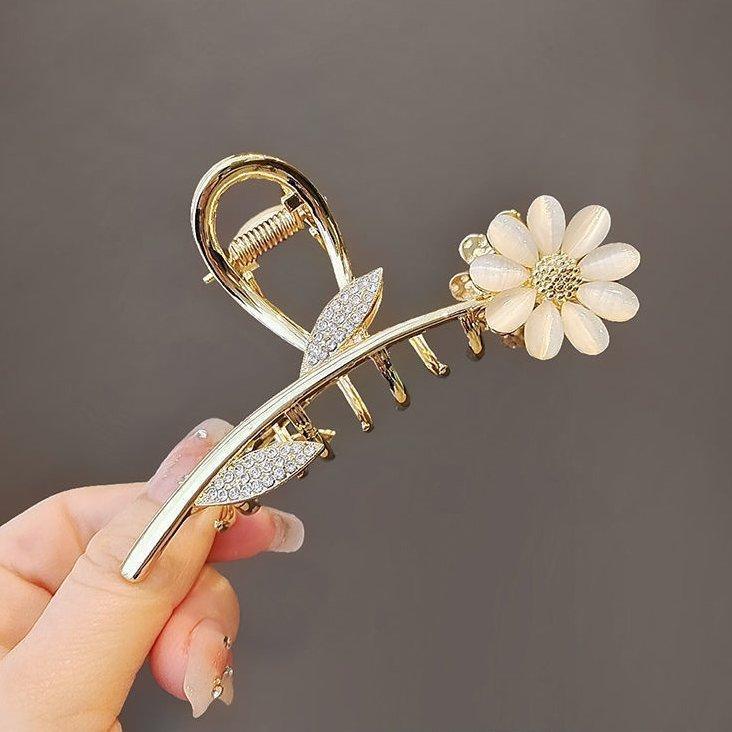 Kẹp tóc càng cua hình hoa đính đá thời trang nữ tính hiện đại Mely T16