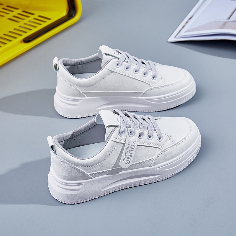 Giày Thể Thao Trắng Phối Lưới Thoáng Khí Đế Dày Phong Cách Hàn Quốc Thời Trang Mùa Hè 2021 Cho Nữ Sinh QR03 Czk060