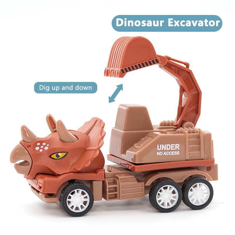 Set 4 mô hình đồ chơi SEA SUN TOYS xe công trình thiết kế khủng long độc đáo cho bé