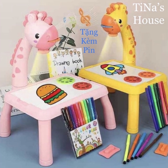 ∋[Mã LIFE0503TOYS1 giảm 10% đơn 150k] Máy Chiếu Hình + Nhạc Bàn Vẽ Tranh Cho Bé (Bộ Nhỏ+Lớn).