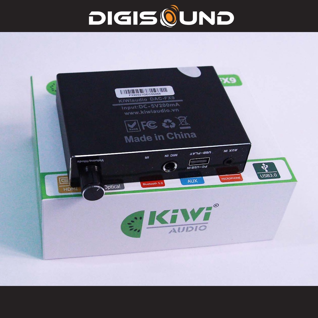 Bộ chuyển đổi âm thanh kĩ thuật số sang Analog chất âm hay, bass căng, Kiwi DAC FX9