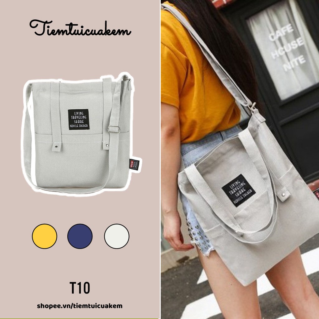 Túi tote vải Living phong cách ulzzang Hàn Quốc T10