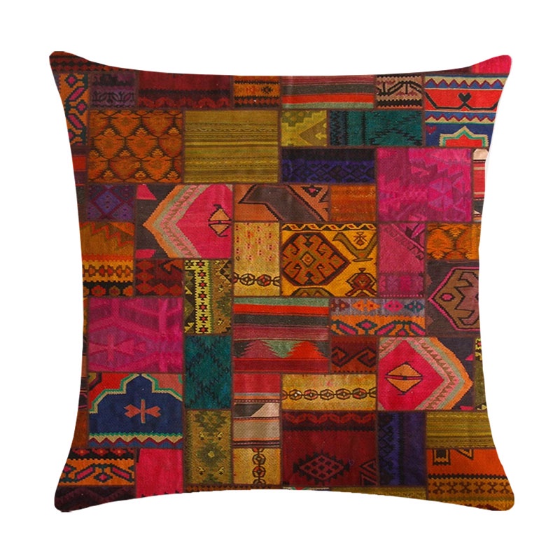 Vỏ Gối Vuông 45*45cm Họa Tiết Bohemian Trang Trí Nội Thất