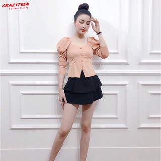 Áo Kiểu Tay Phồng Sang Trọng Thiết Kế CRAZYTEEN (AC0140)