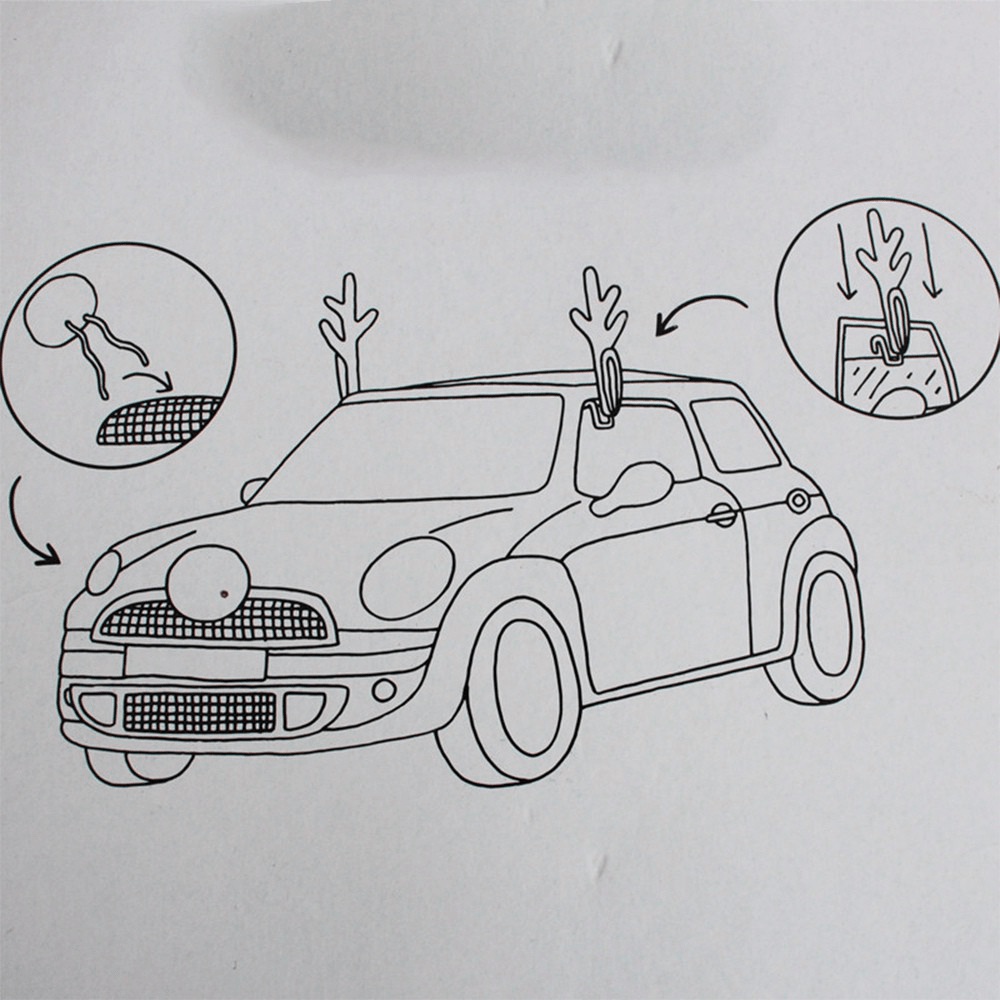 Bộ 3 phụ kiện trang trí xe hơi hình tuần lộc